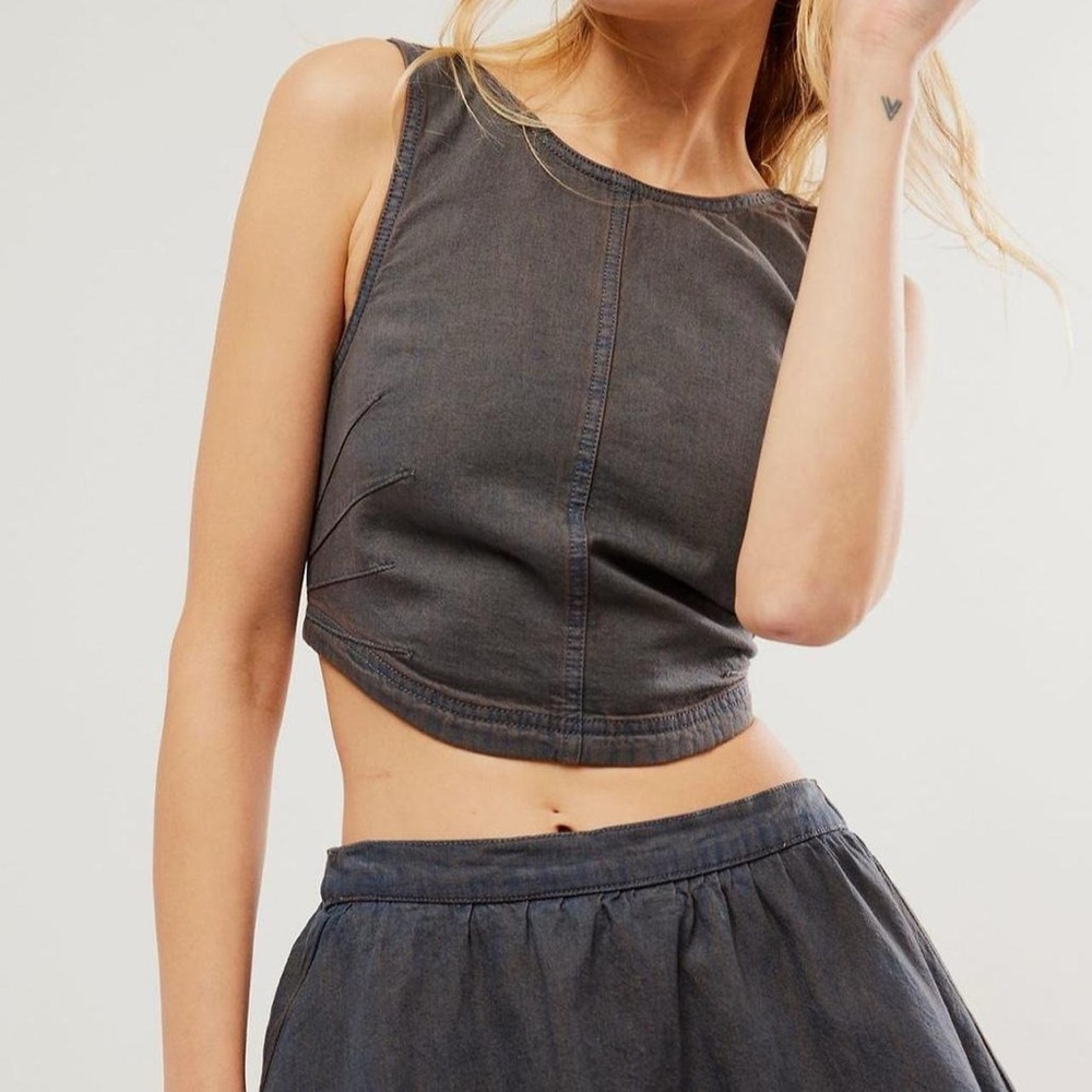NWT Free People Ryder Denim Top Size Small